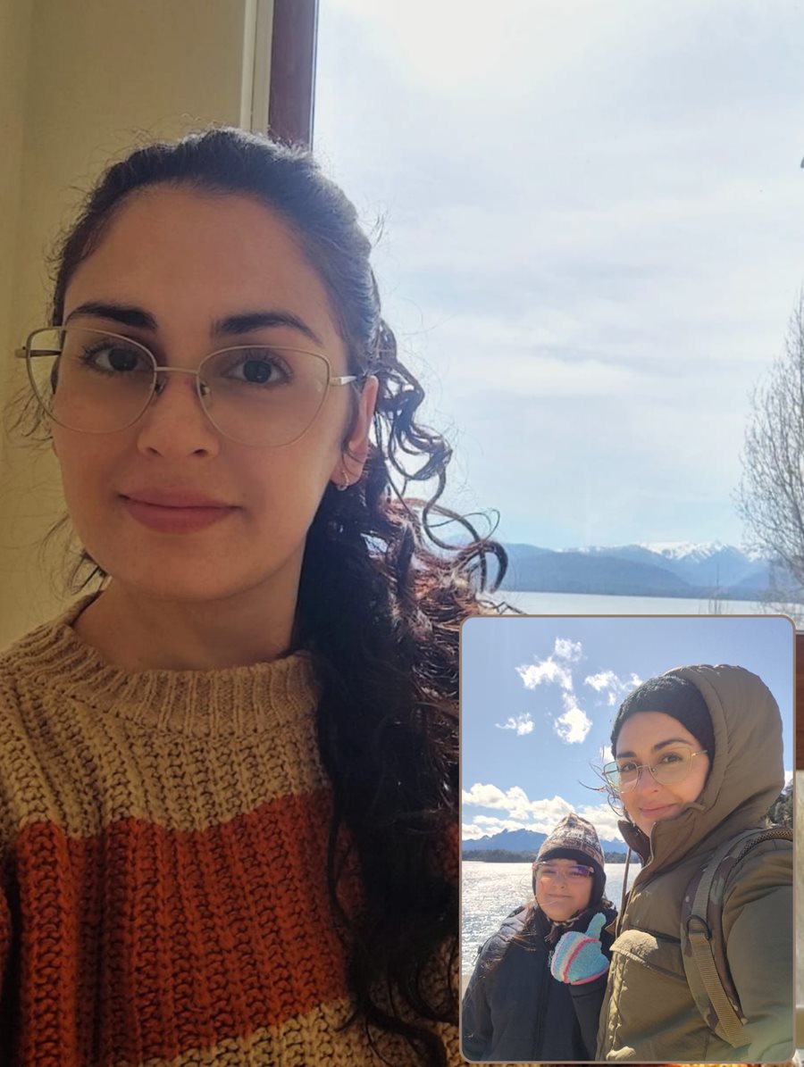 Mariana Ricardi de viaje con su hija Emma